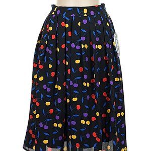 NWOT Modcloth Cherry print pleat retro skirt, size 6